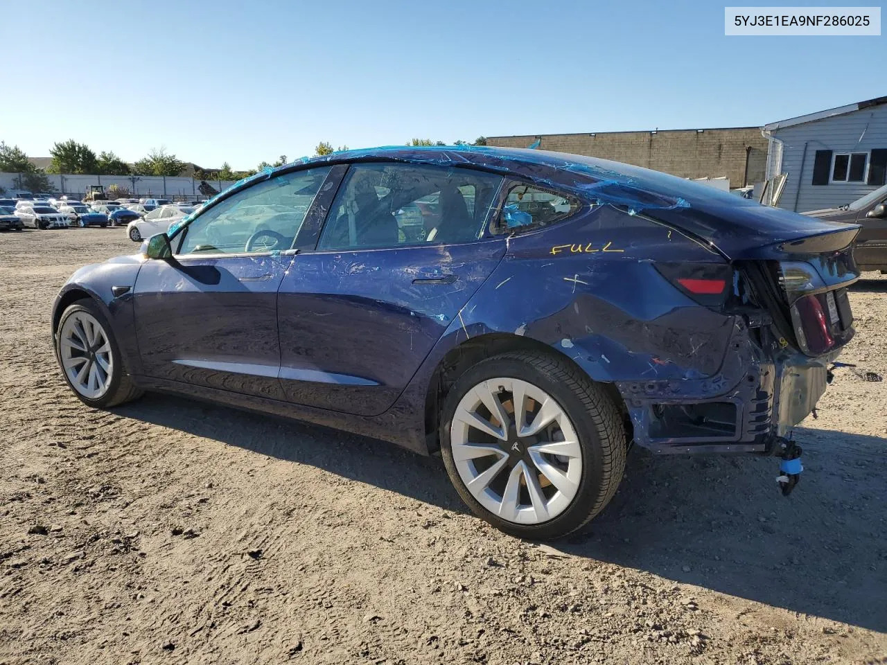 2022 Tesla Model 3 VIN: 5YJ3E1EA9NF286025 Lot: 72580784