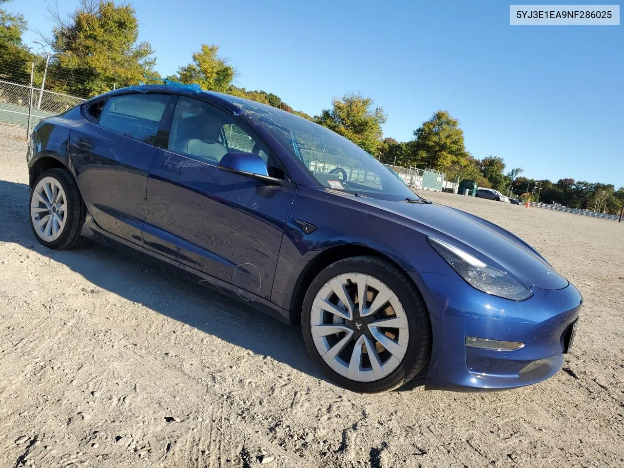 2022 Tesla Model 3 VIN: 5YJ3E1EA9NF286025 Lot: 72580784