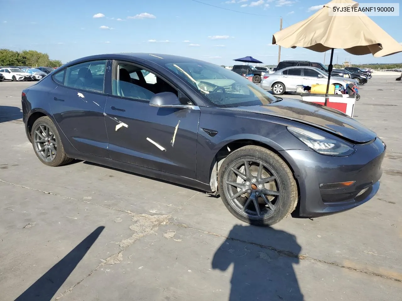 5YJ3E1EA6NF190000 2022 Tesla Model 3