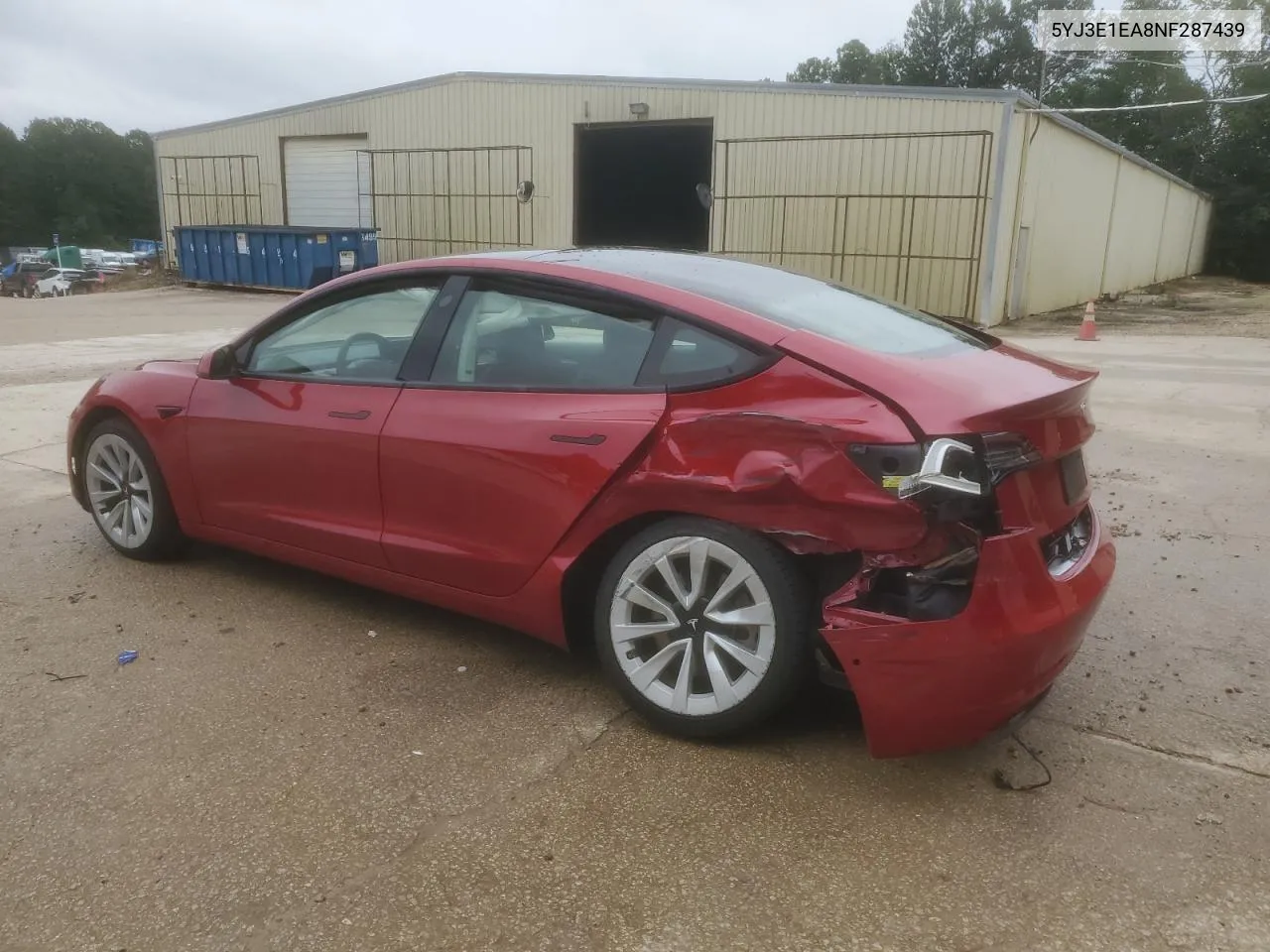 2022 Tesla Model 3 VIN: 5YJ3E1EA8NF287439 Lot: 72673774