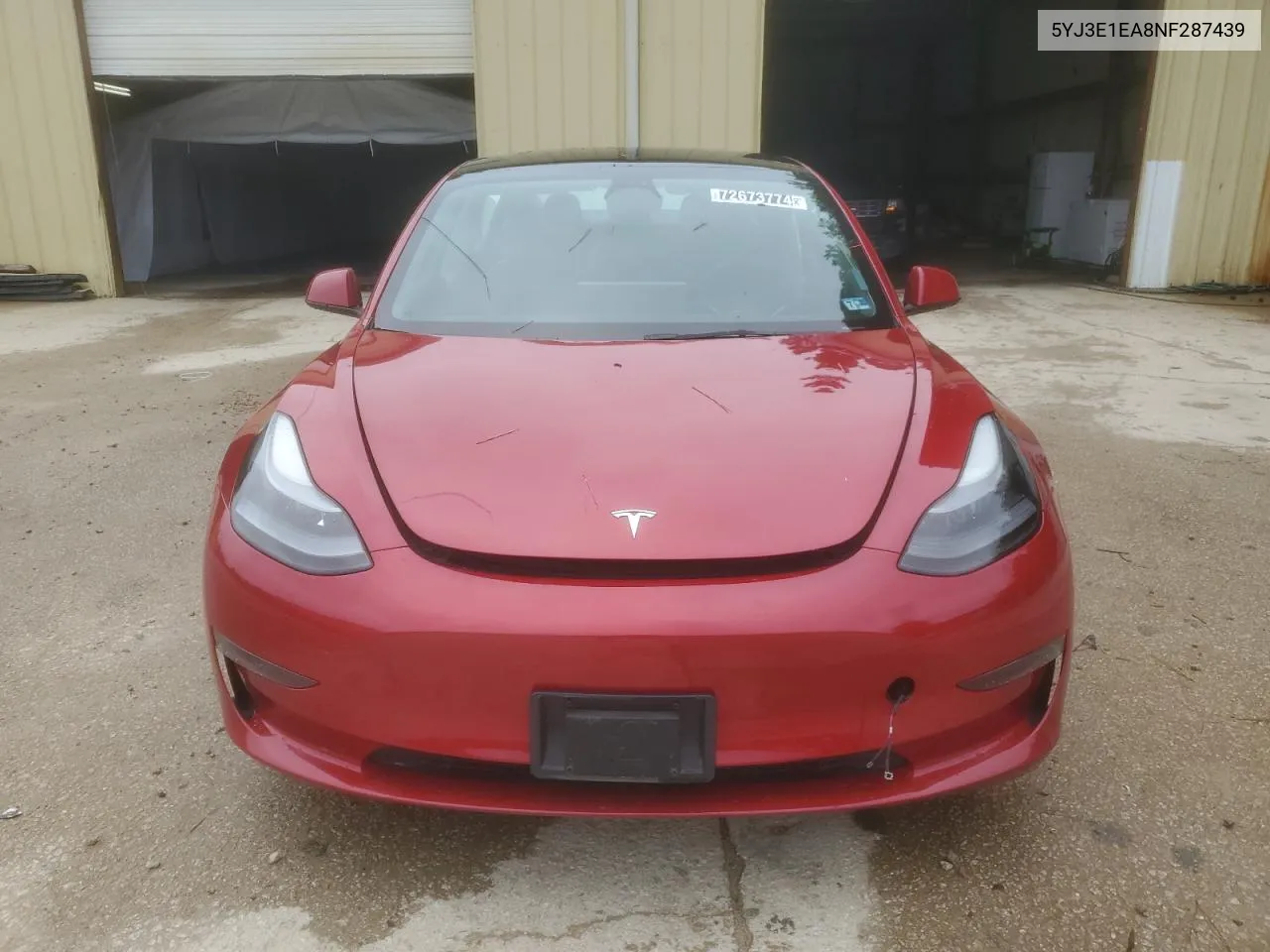 2022 Tesla Model 3 VIN: 5YJ3E1EA8NF287439 Lot: 72673774