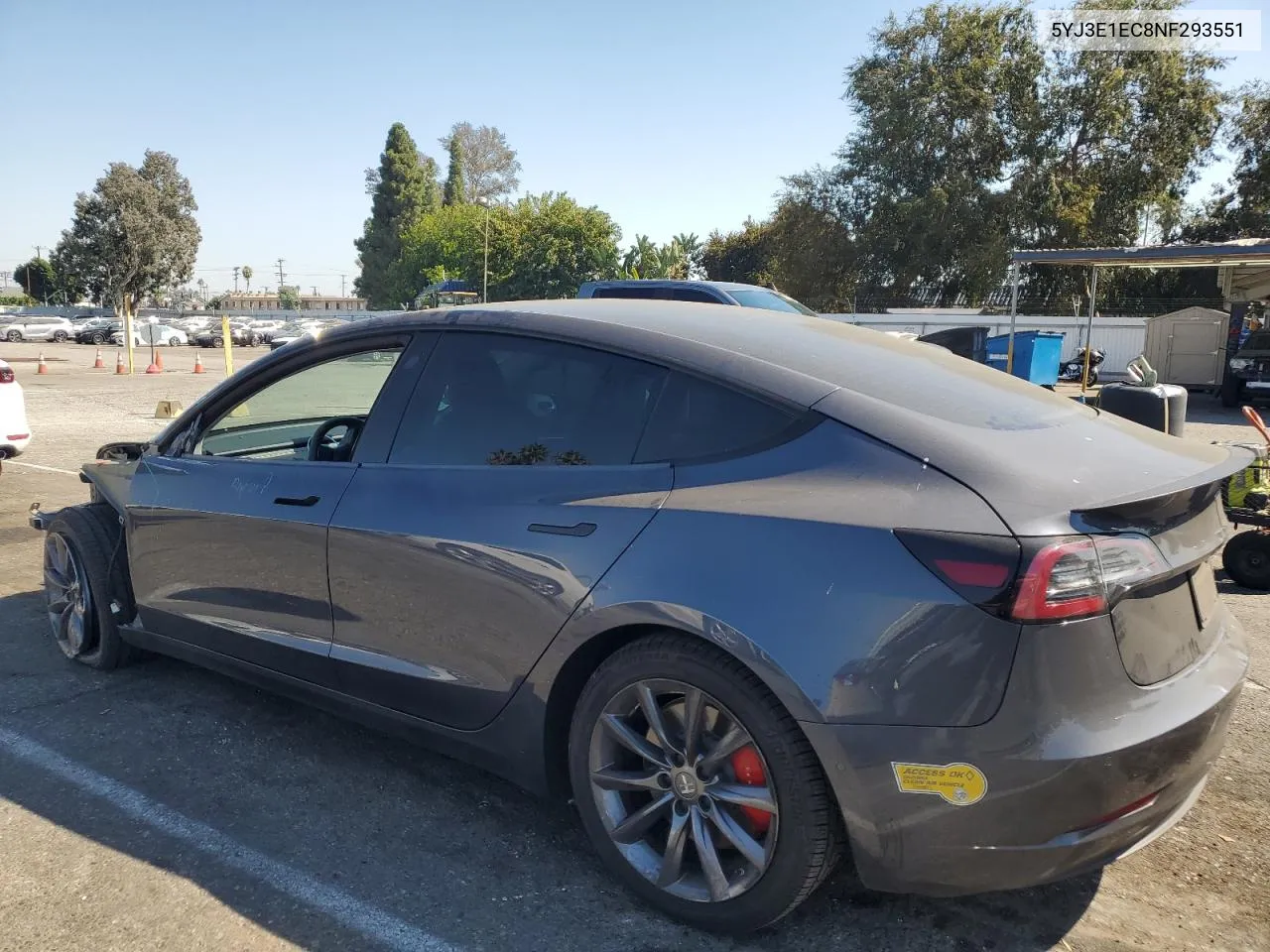 2022 Tesla Model 3 VIN: 5YJ3E1EC8NF293551 Lot: 72733014