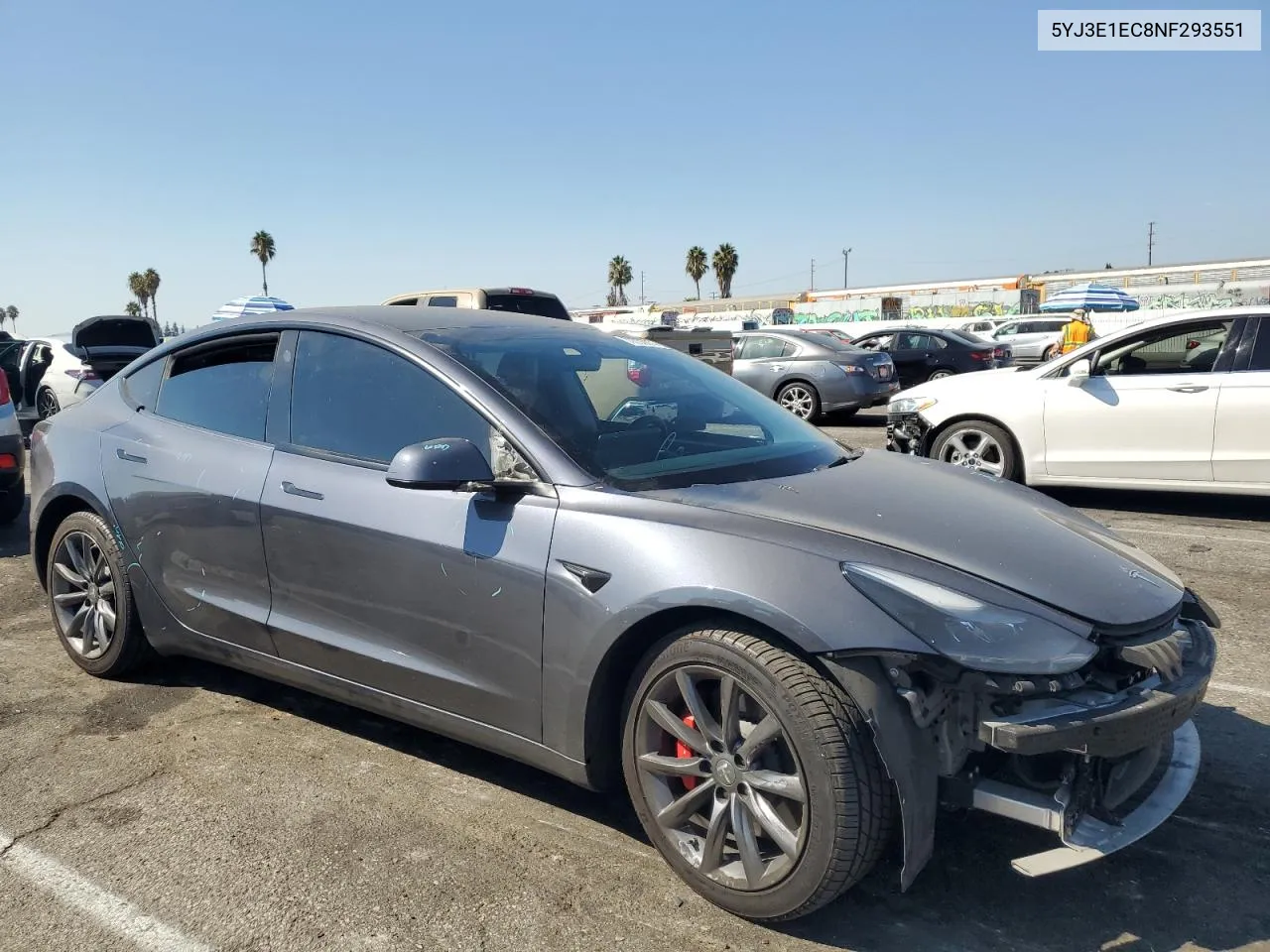 5YJ3E1EC8NF293551 2022 Tesla Model 3