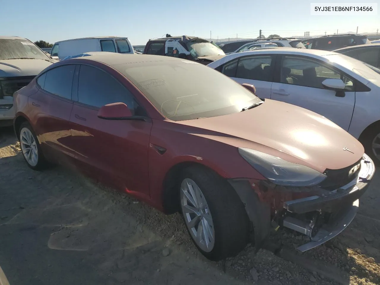 2022 Tesla Model 3 VIN: 5YJ3E1EB6NF134566 Lot: 72738544