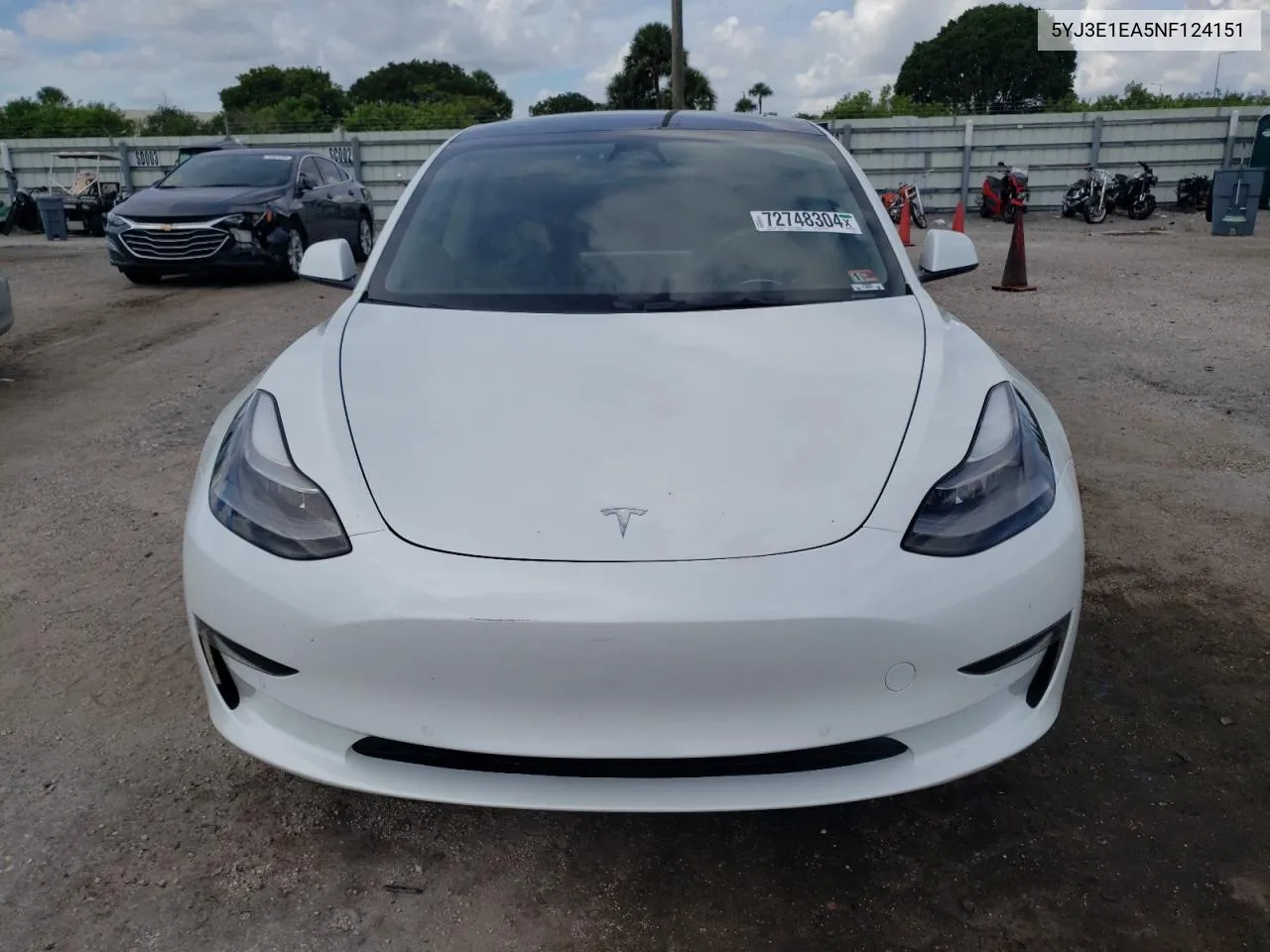 2022 Tesla Model 3 VIN: 5YJ3E1EA5NF124151 Lot: 72748304