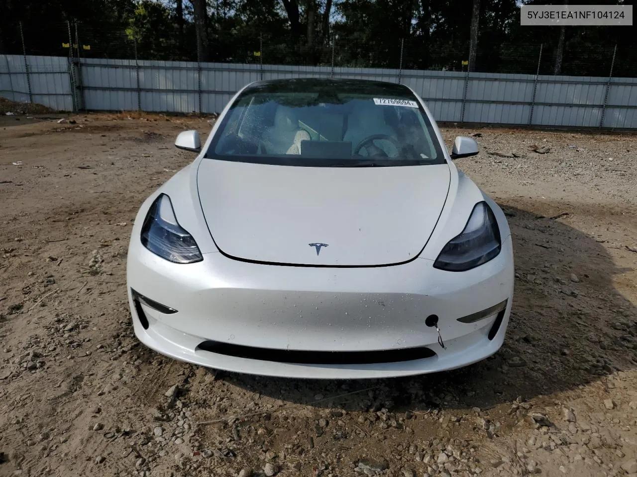 2022 Tesla Model 3 VIN: 5YJ3E1EA1NF104124 Lot: 72769694