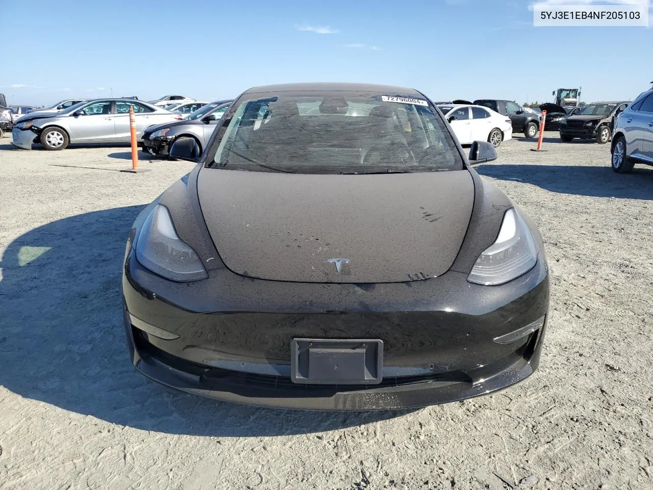 2022 Tesla Model 3 VIN: 5YJ3E1EB4NF205103 Lot: 72796004