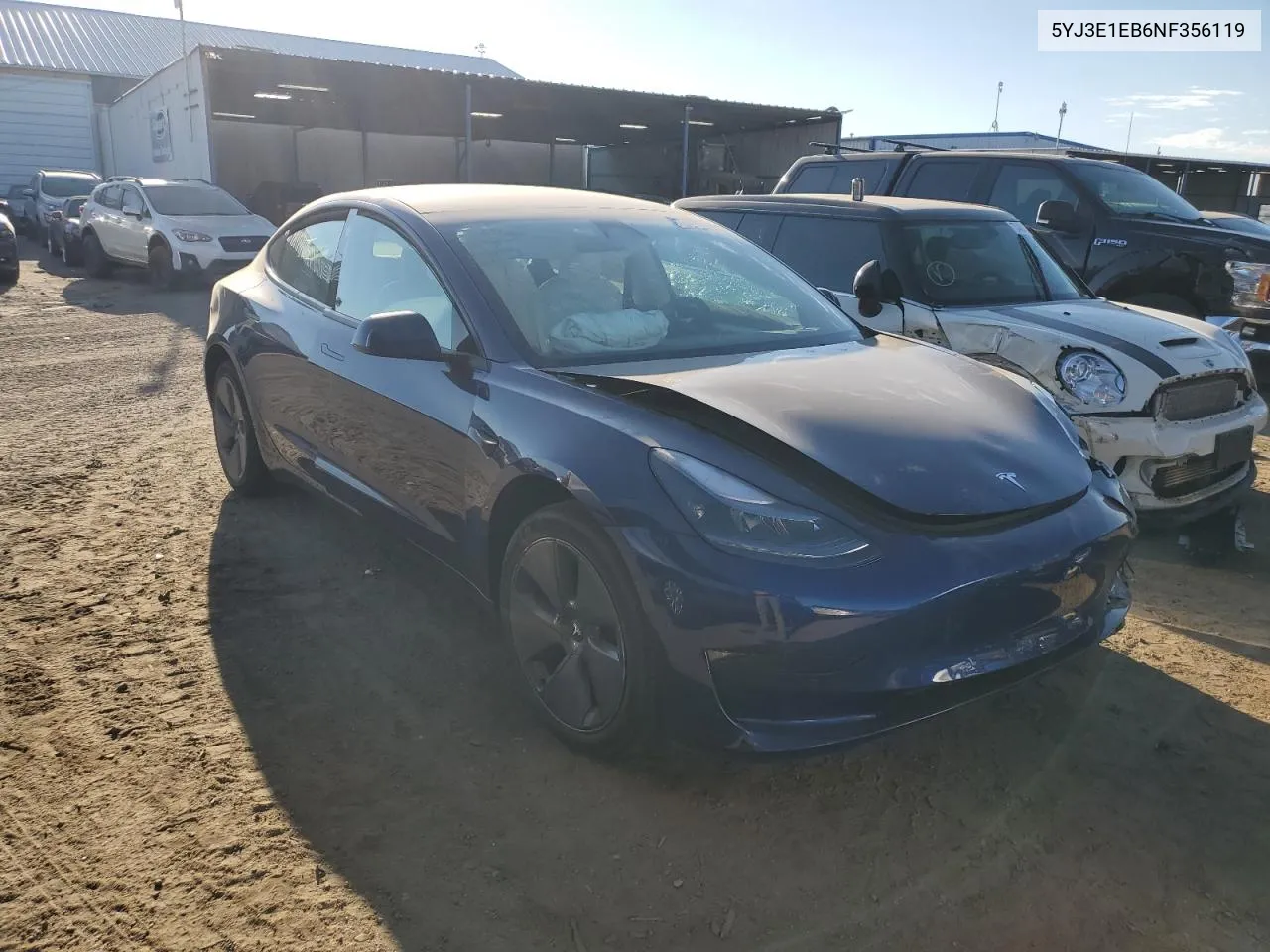 2022 Tesla Model 3 VIN: 5YJ3E1EB6NF356119 Lot: 73010954