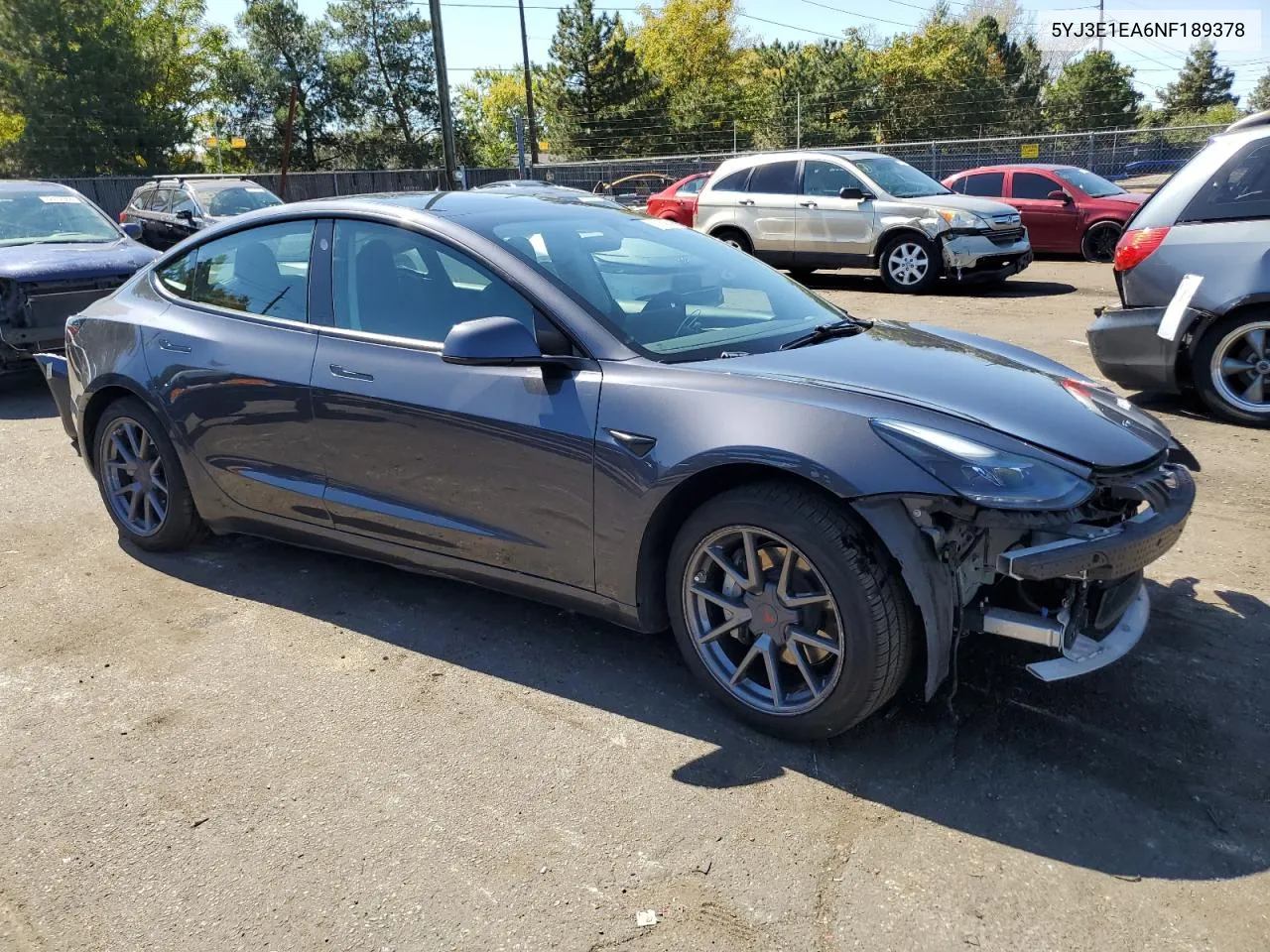 2022 Tesla Model 3 VIN: 5YJ3E1EA6NF189378 Lot: 73054644