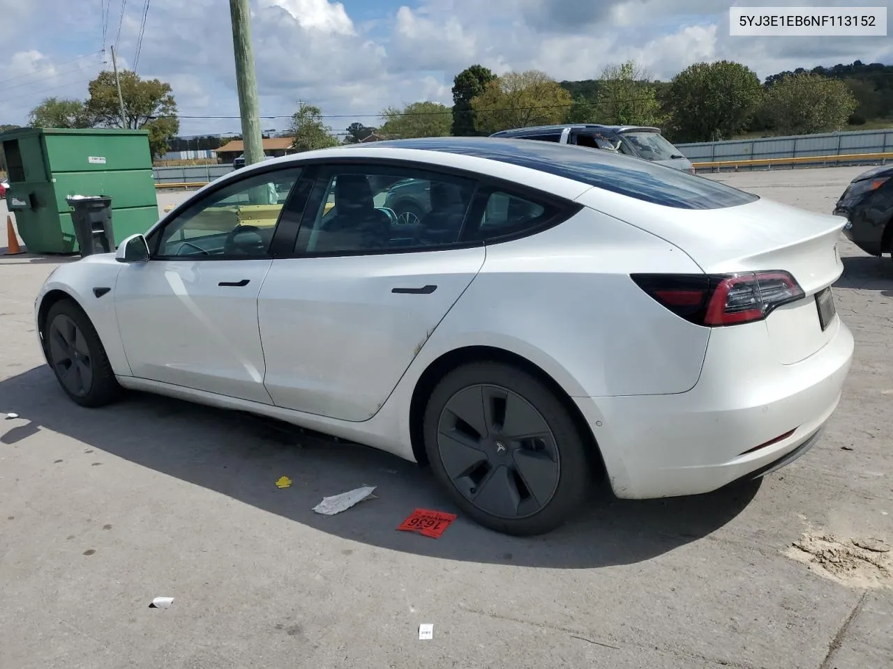 2022 Tesla Model 3 VIN: 5YJ3E1EB6NF113152 Lot: 73134484