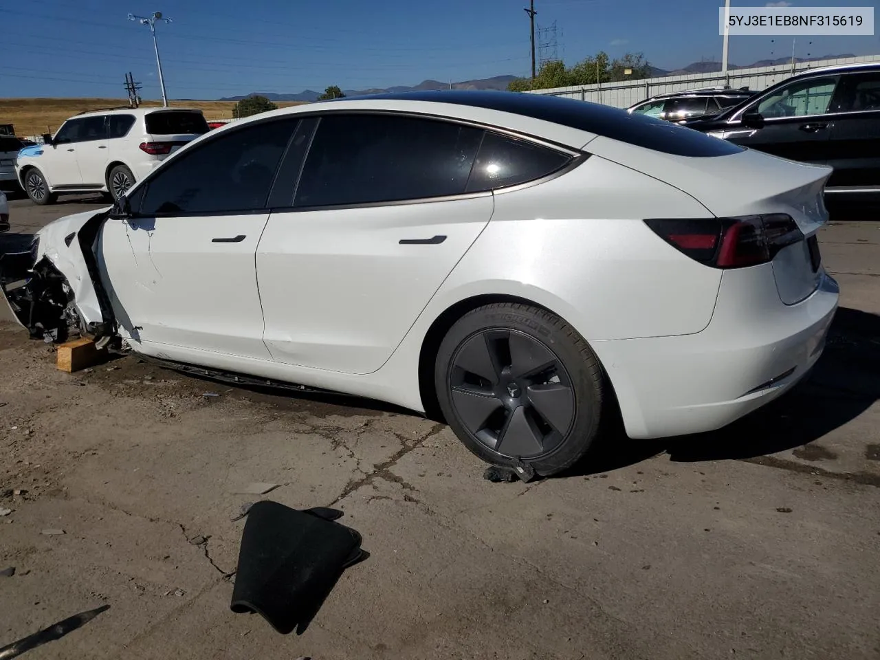 2022 Tesla Model 3 VIN: 5YJ3E1EB8NF315619 Lot: 73309884