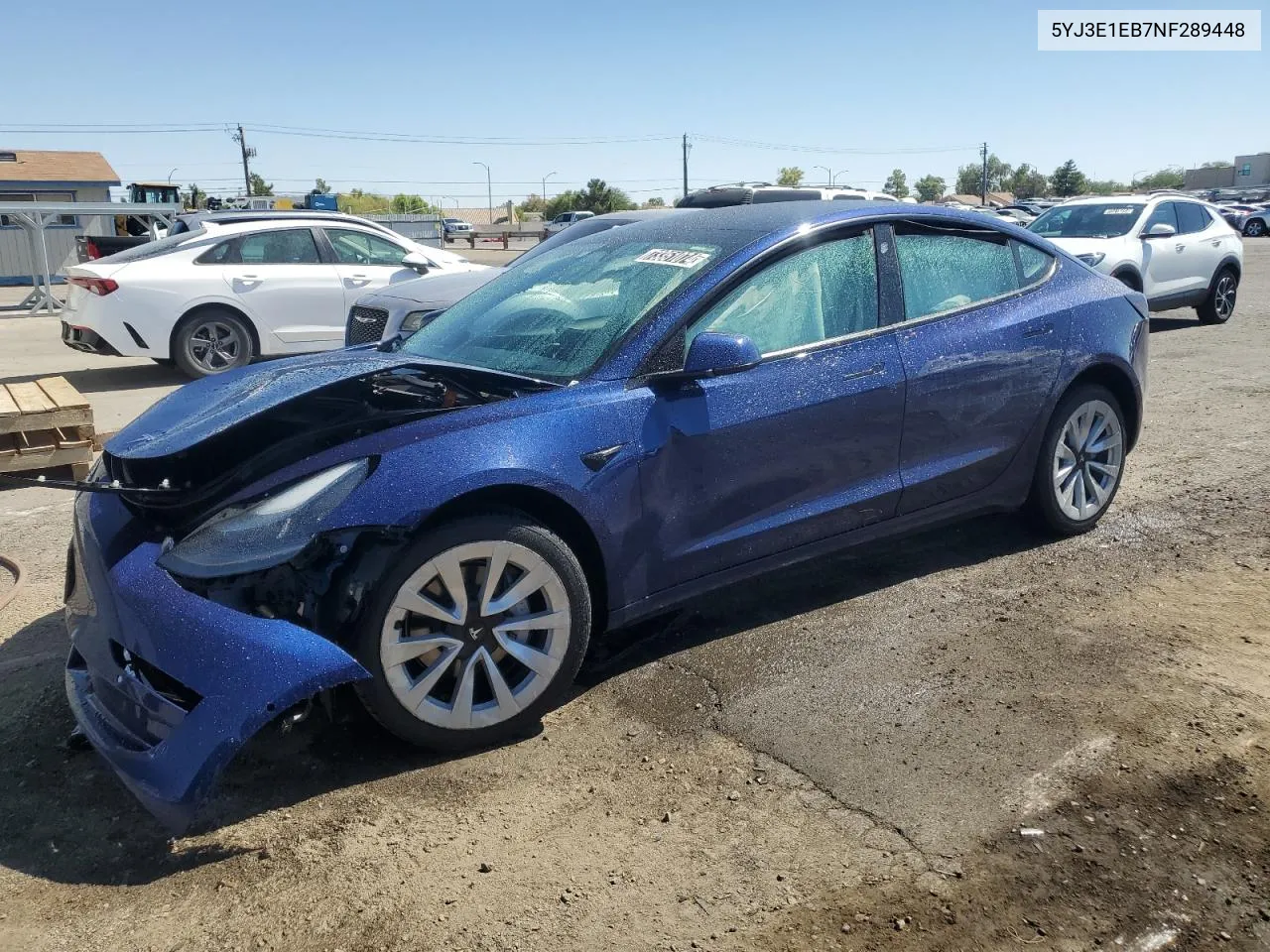 2022 Tesla Model 3 VIN: 5YJ3E1EB7NF289448 Lot: 73351074