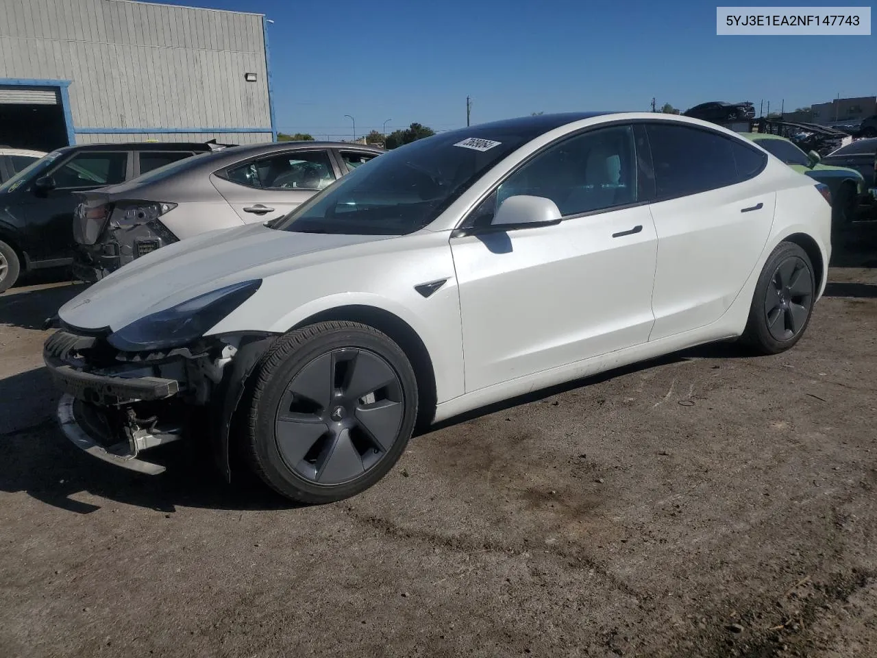 2022 Tesla Model 3 VIN: 5YJ3E1EA2NF147743 Lot: 73609064