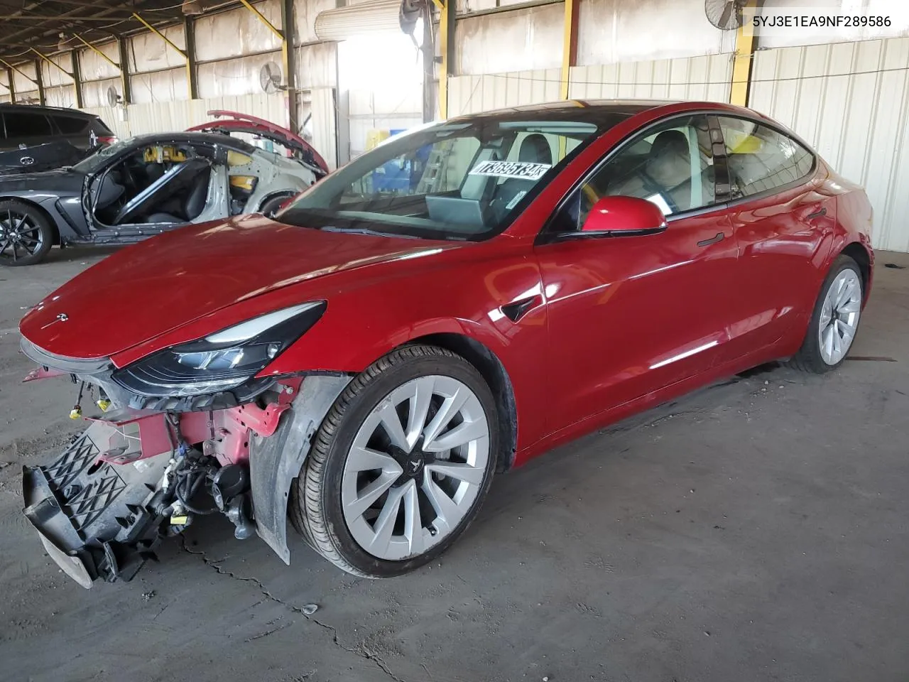 2022 Tesla Model 3 VIN: 5YJ3E1EA9NF289586 Lot: 73695734