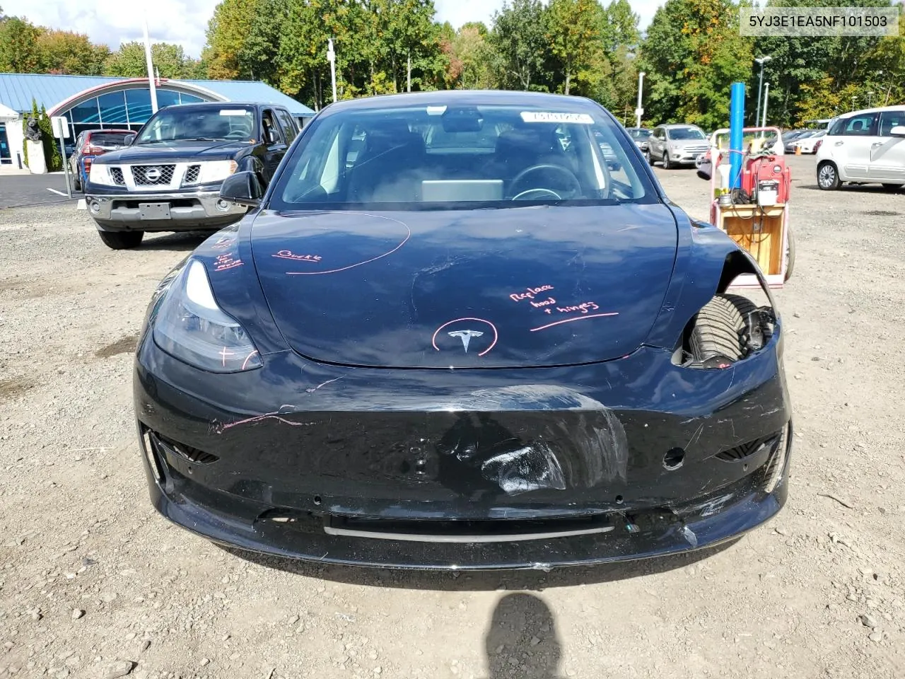 2022 Tesla Model 3 VIN: 5YJ3E1EA5NF101503 Lot: 73797204