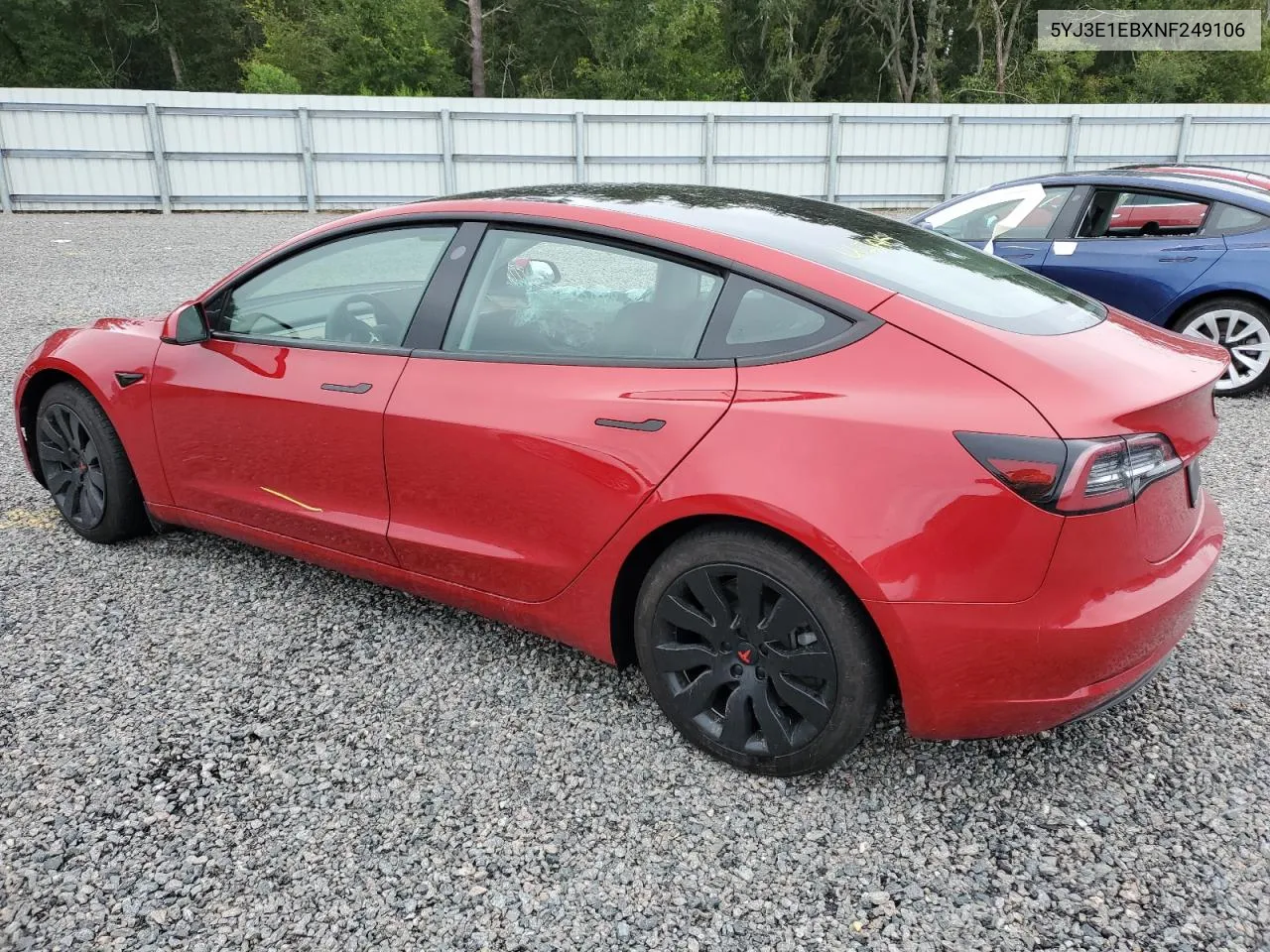 2022 Tesla Model 3 VIN: 5YJ3E1EBXNF249106 Lot: 73887724