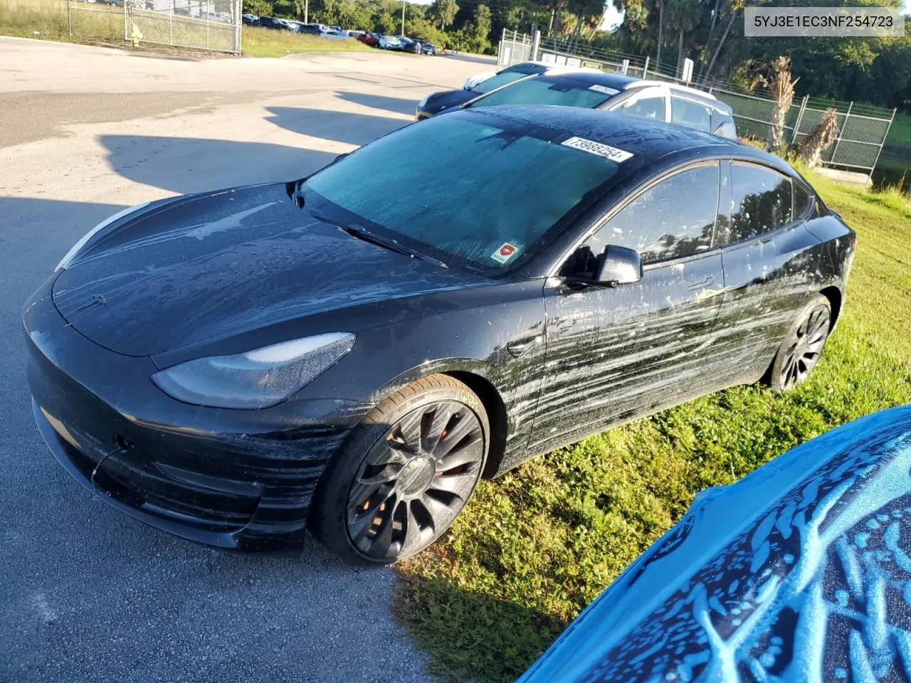 5YJ3E1EC3NF254723 2022 Tesla Model 3