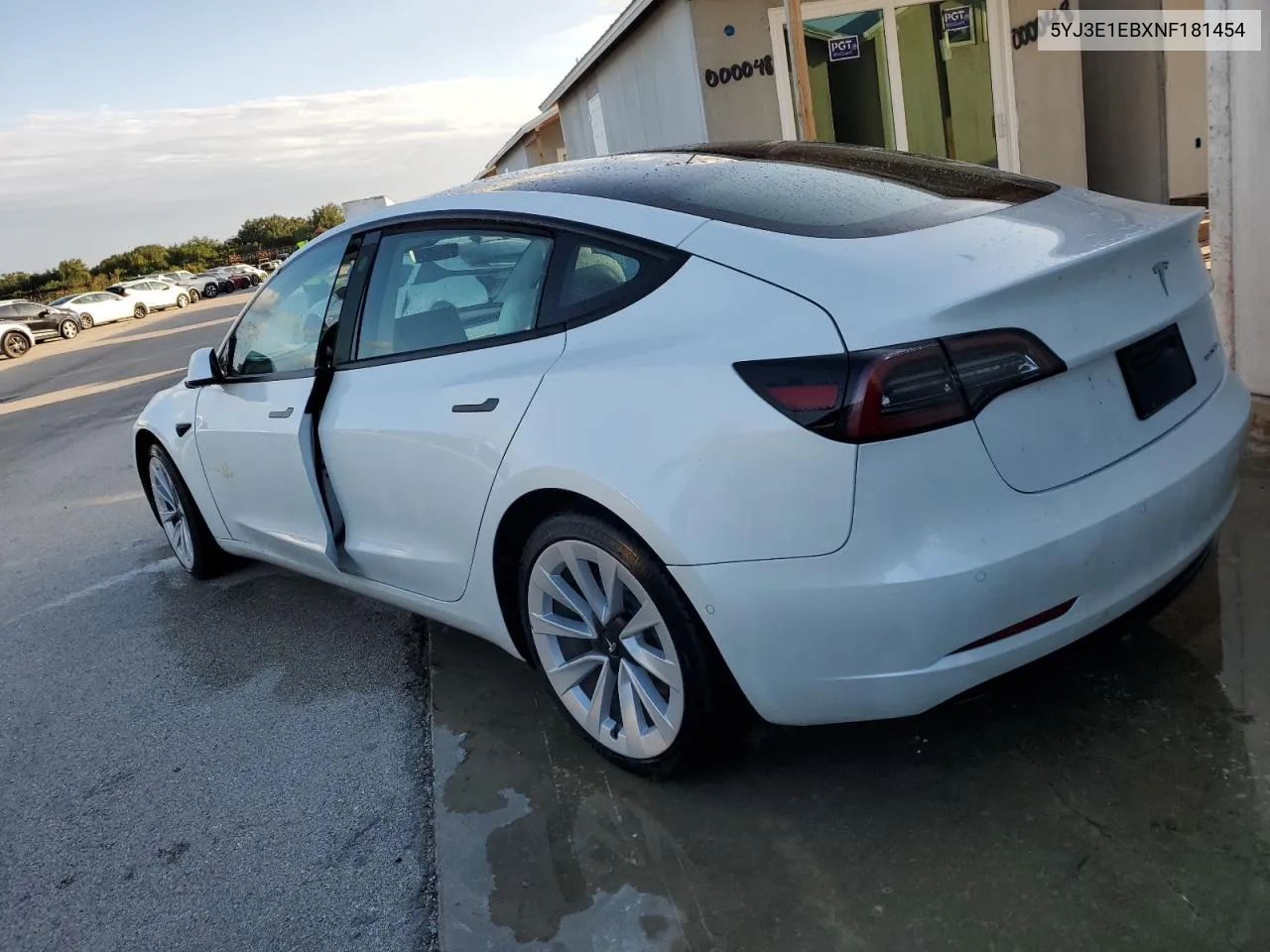 2022 Tesla Model 3 VIN: 5YJ3E1EBXNF181454 Lot: 74084454