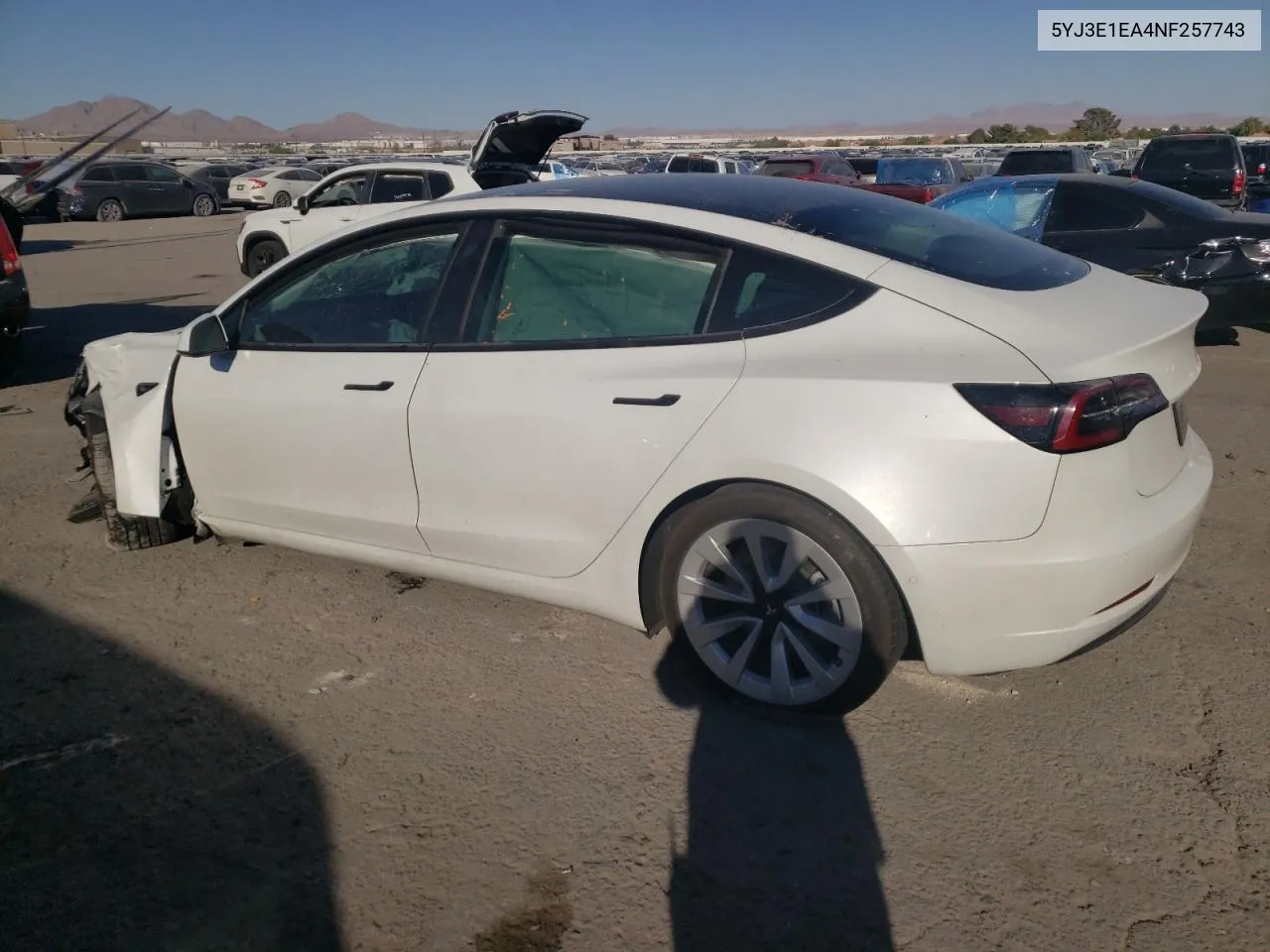 2022 Tesla Model 3 VIN: 5YJ3E1EA4NF257743 Lot: 74105294