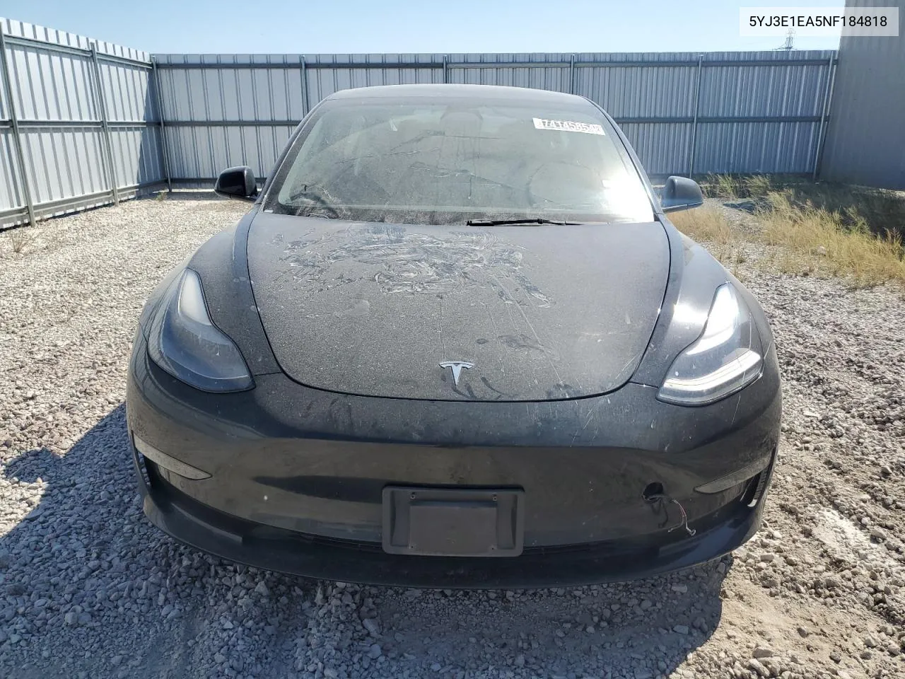 2022 Tesla Model 3 VIN: 5YJ3E1EA5NF184818 Lot: 74145854