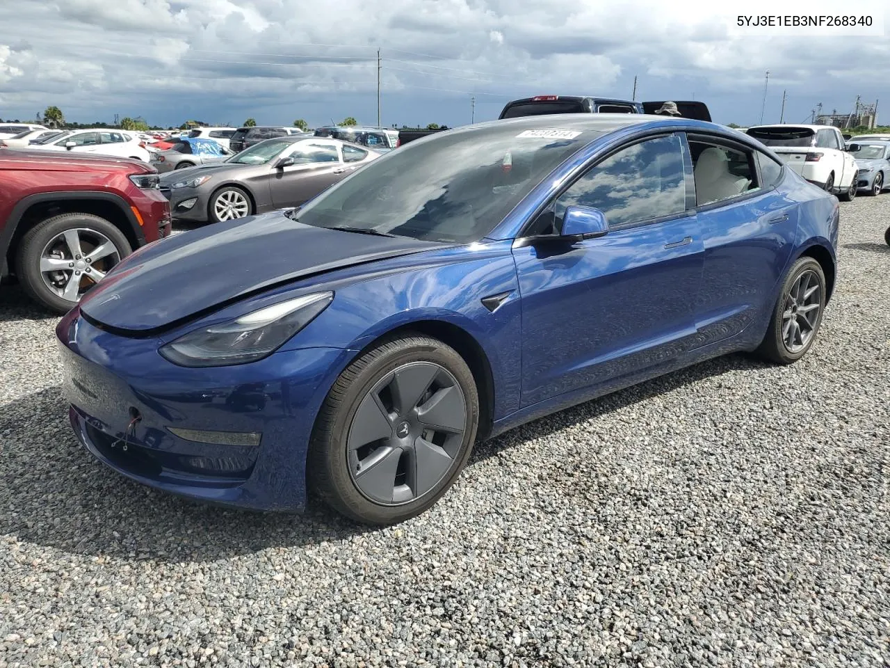 2022 Tesla Model 3 VIN: 5YJ3E1EB3NF268340 Lot: 74237314