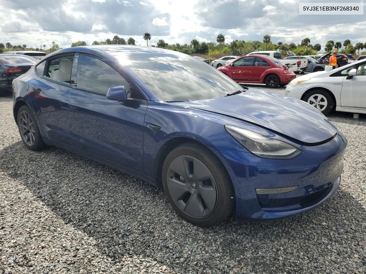 5YJ3E1EB3NF268340 2022 Tesla Model 3