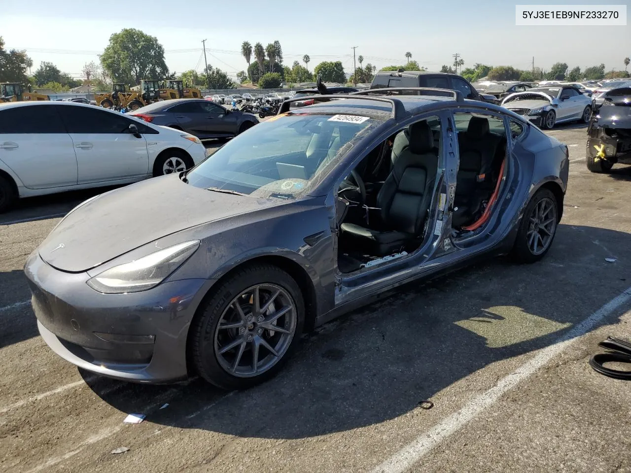 2022 Tesla Model 3 VIN: 5YJ3E1EB9NF233270 Lot: 74264934