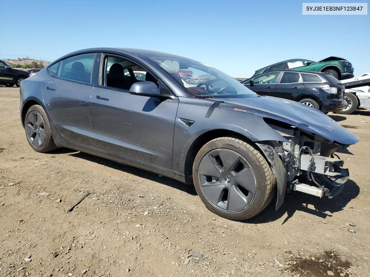 2022 Tesla Model 3 VIN: 5YJ3E1EB3NF123847 Lot: 74290134