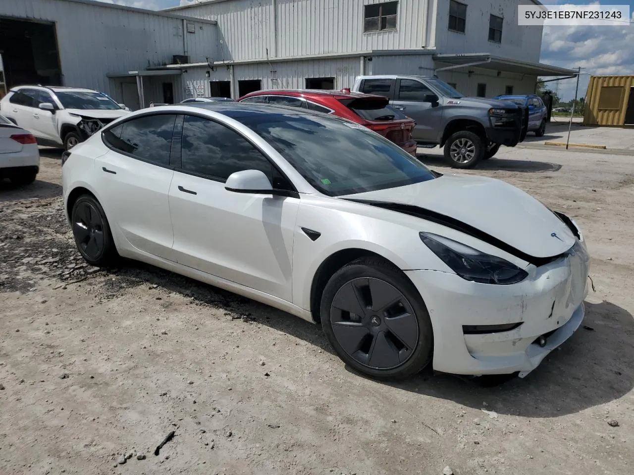 2022 Tesla Model 3 VIN: 5YJ3E1EB7NF231243 Lot: 74480564