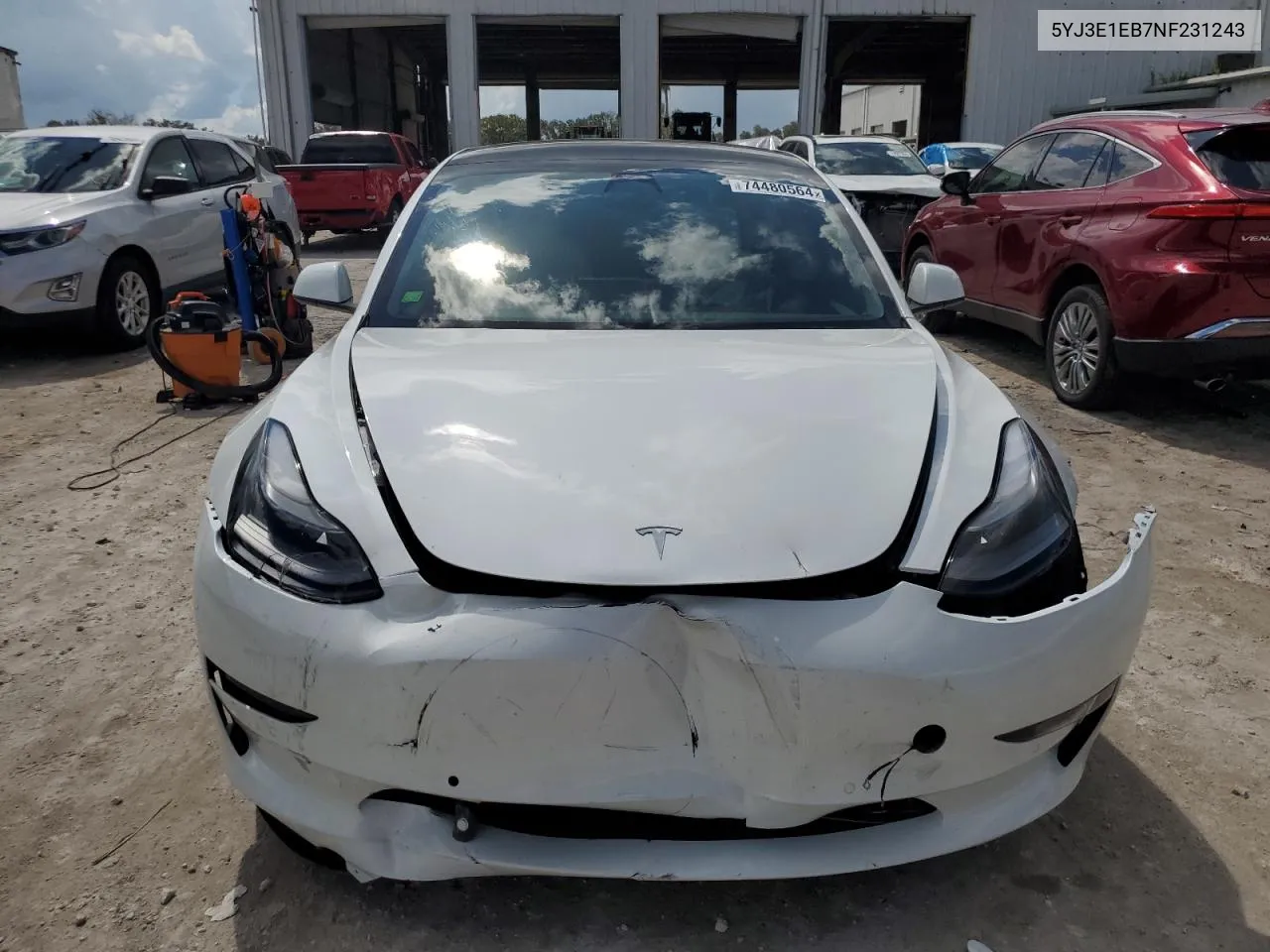 2022 Tesla Model 3 VIN: 5YJ3E1EB7NF231243 Lot: 74480564