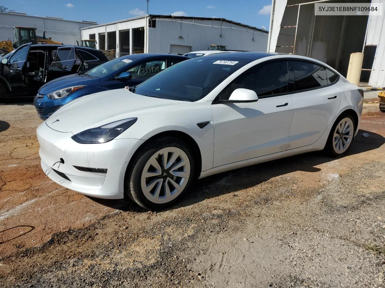 2022 Tesla Model 3 VIN: 5YJ3E1EB8NF109684 Lot: 74740754