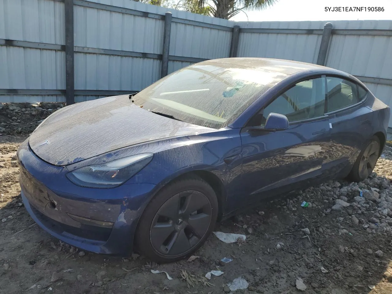 2022 Tesla Model 3 VIN: 5YJ3E1EA7NF190586 Lot: 74850284