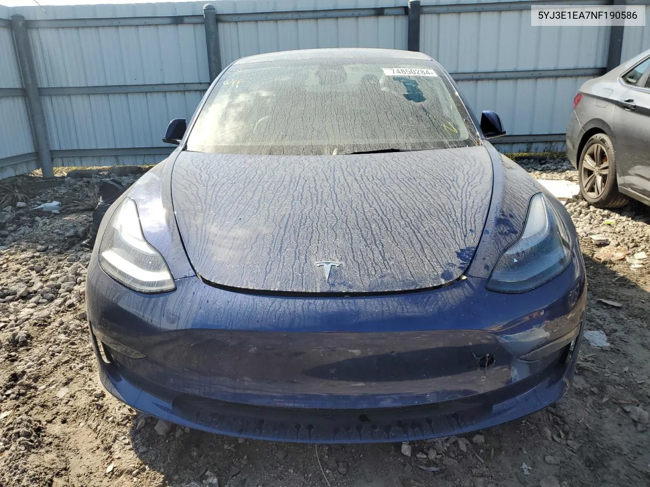 2022 Tesla Model 3 VIN: 5YJ3E1EA7NF190586 Lot: 74850284