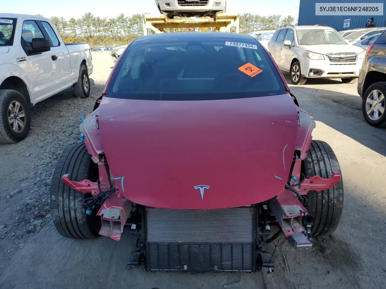 2022 Tesla Model 3 VIN: 5YJ3E1EC6NF248205 Lot: 74877454