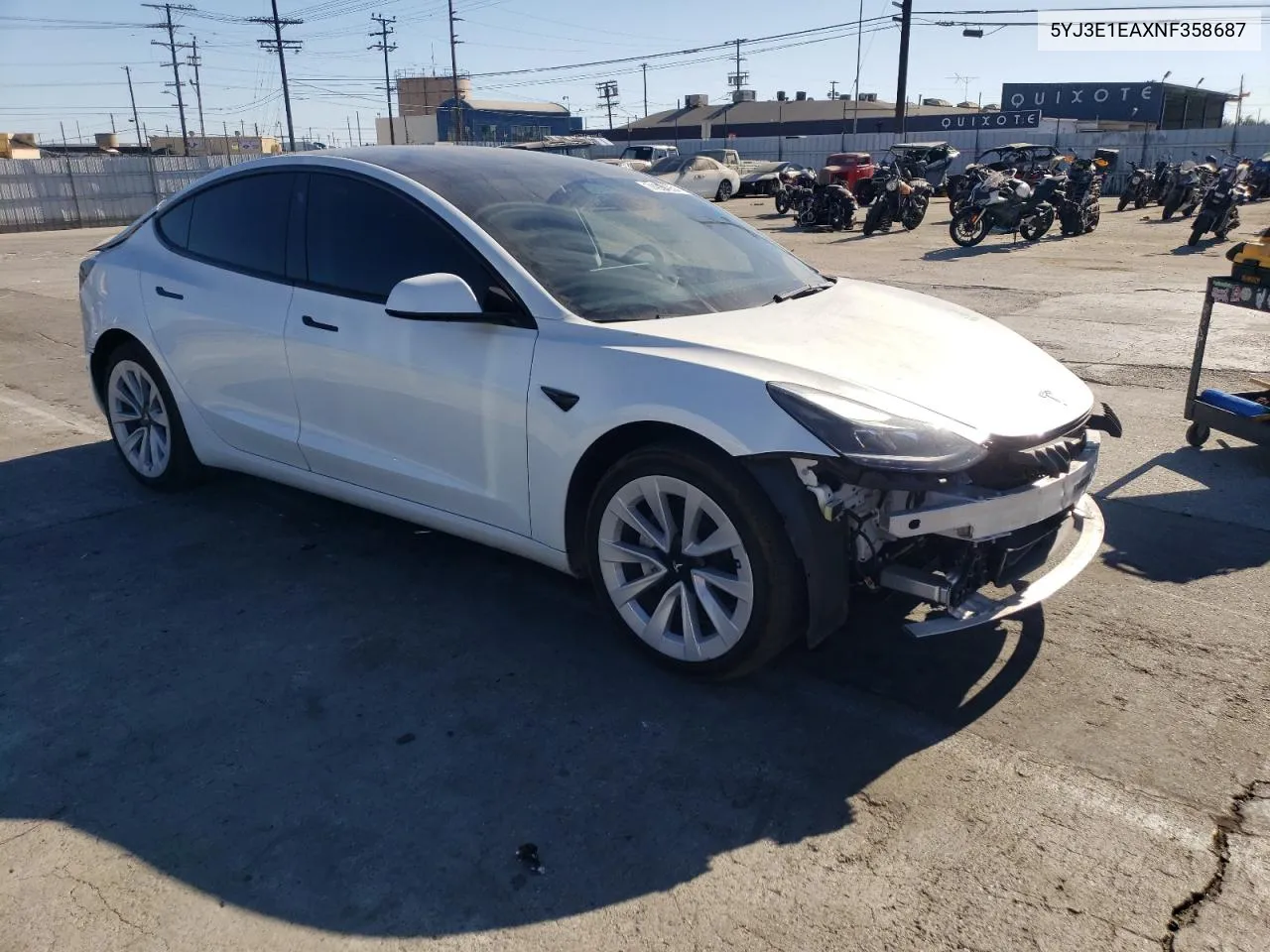 2022 Tesla Model 3 VIN: 5YJ3E1EAXNF358687 Lot: 74934954