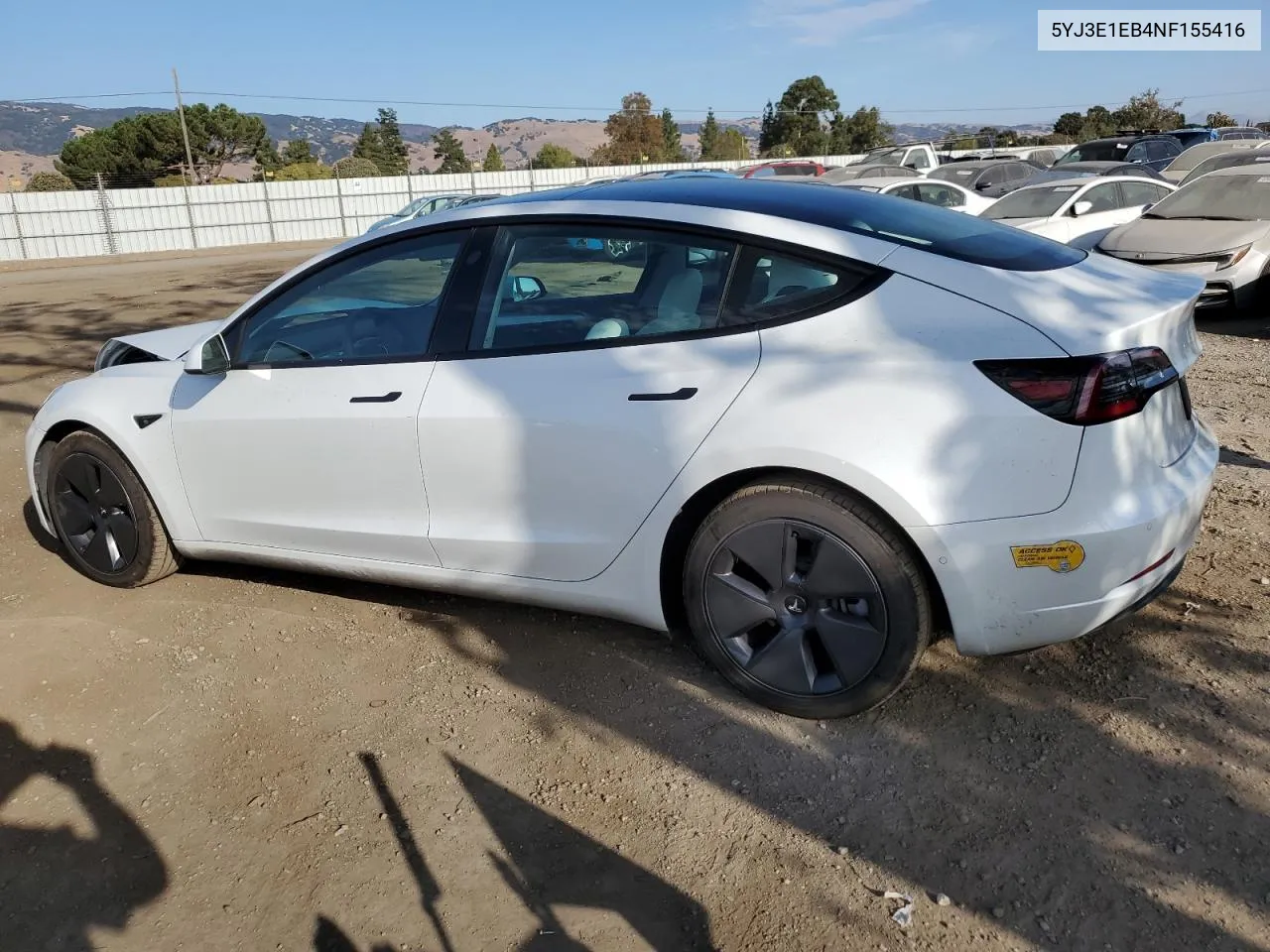 5YJ3E1EB4NF155416 2022 Tesla Model 3