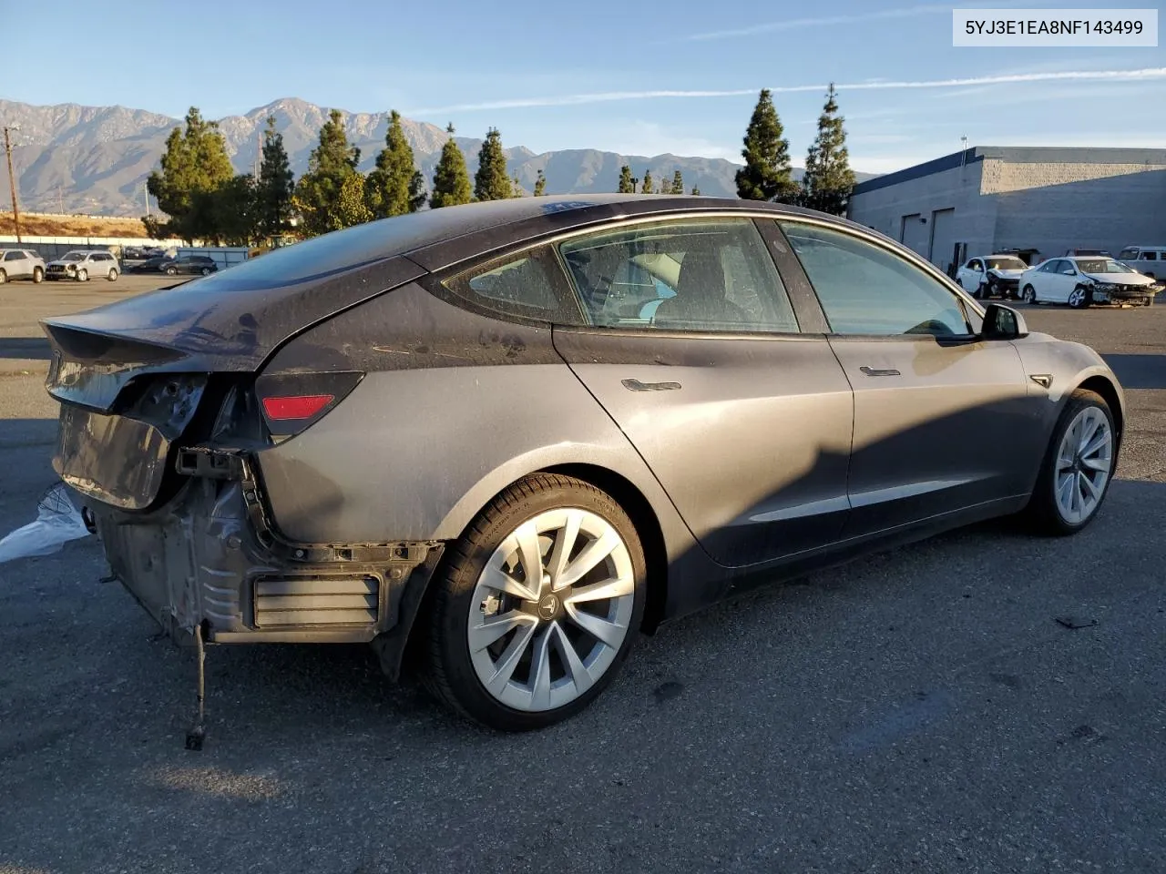 2022 Tesla Model 3 VIN: 5YJ3E1EA8NF143499 Lot: 75040924