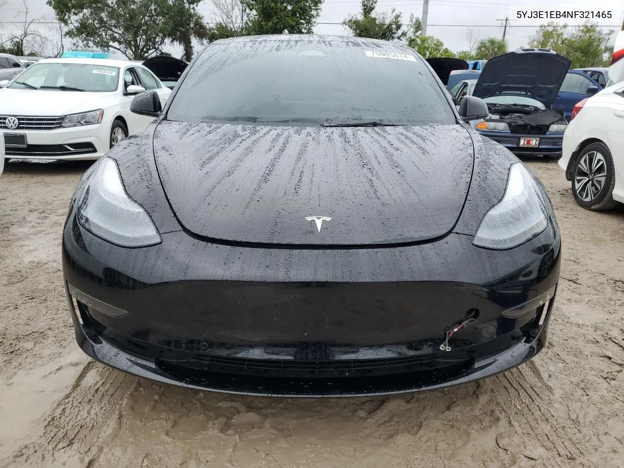 2022 Tesla Model 3 VIN: 5YJ3E1EB4NF321465 Lot: 75095674