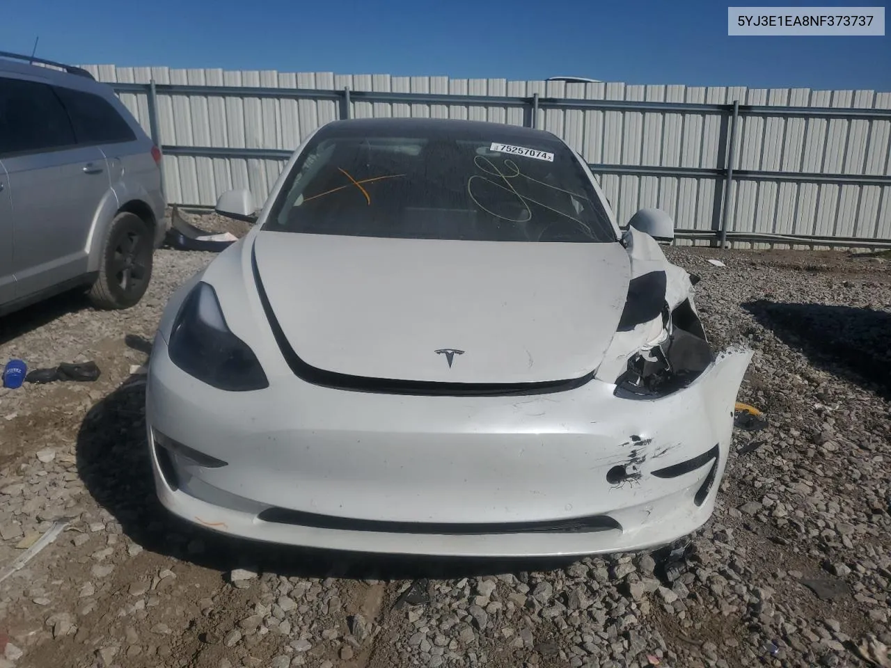 2022 Tesla Model 3 VIN: 5YJ3E1EA8NF373737 Lot: 75257074