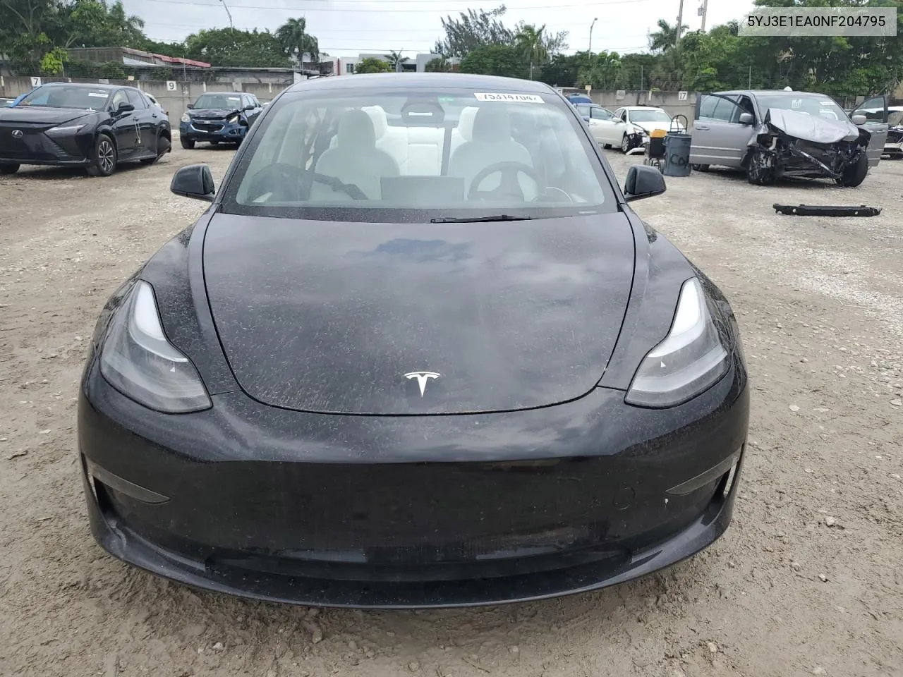 2022 Tesla Model 3 VIN: 5YJ3E1EA0NF204795 Lot: 75314704