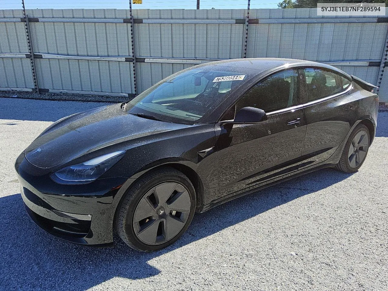 2022 Tesla Model 3 VIN: 5YJ3E1EB7NF289594 Lot: 75360544