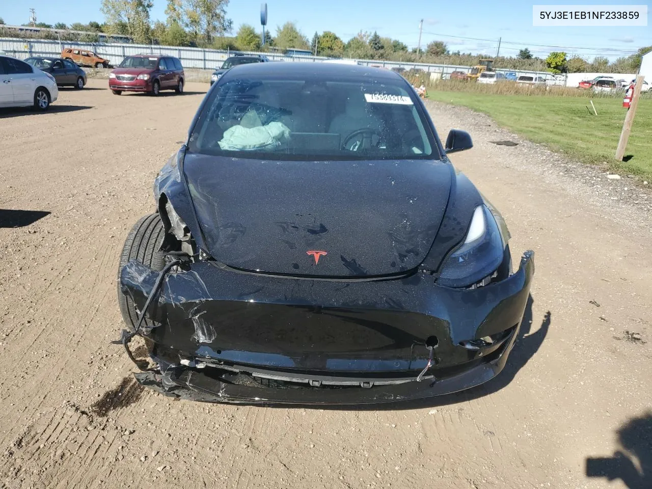 2022 Tesla Model 3 VIN: 5YJ3E1EB1NF233859 Lot: 75389374