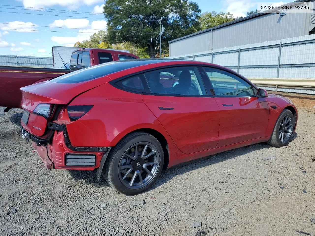 2022 Tesla Model 3 VIN: 5YJ3E1EB3NF192795 Lot: 75430254