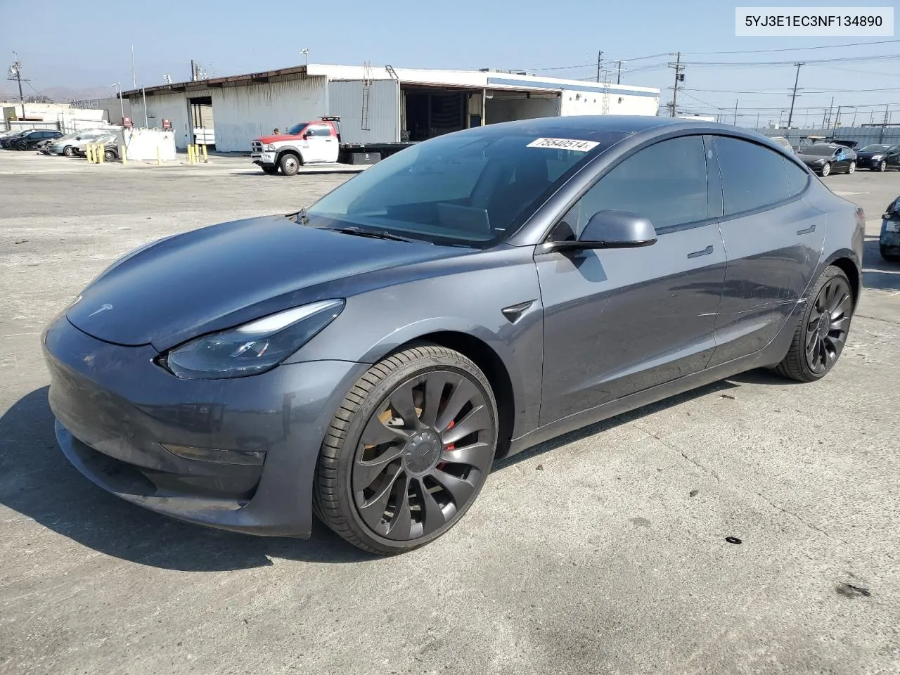 2022 Tesla Model 3 VIN: 5YJ3E1EC3NF134890 Lot: 75540514