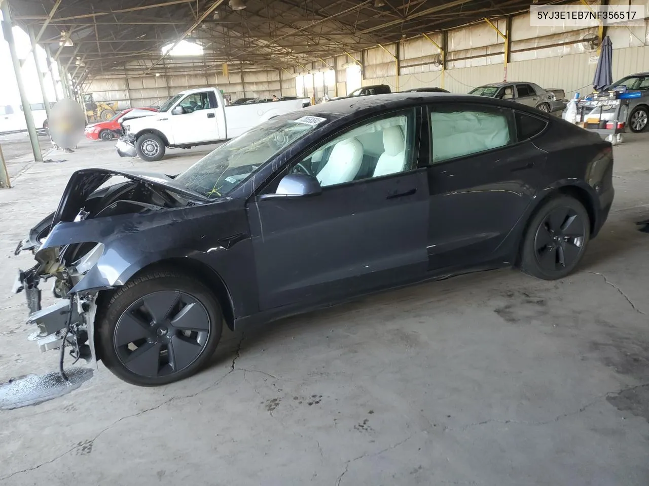 2022 Tesla Model 3 VIN: 5YJ3E1EB7NF356517 Lot: 75558584