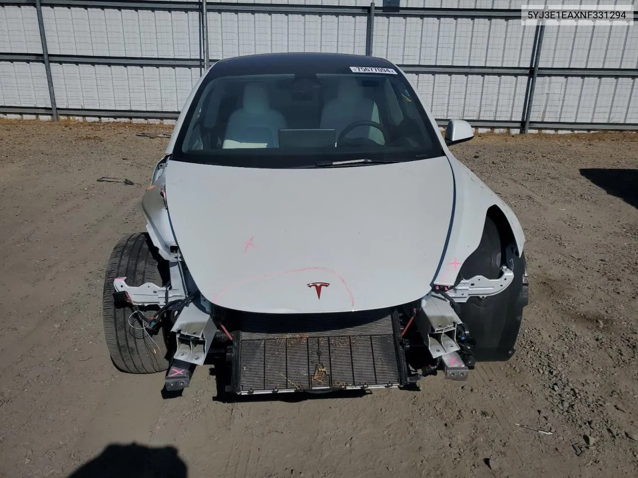 2022 Tesla Model 3 VIN: 5YJ3E1EAXNF331294 Lot: 75677094