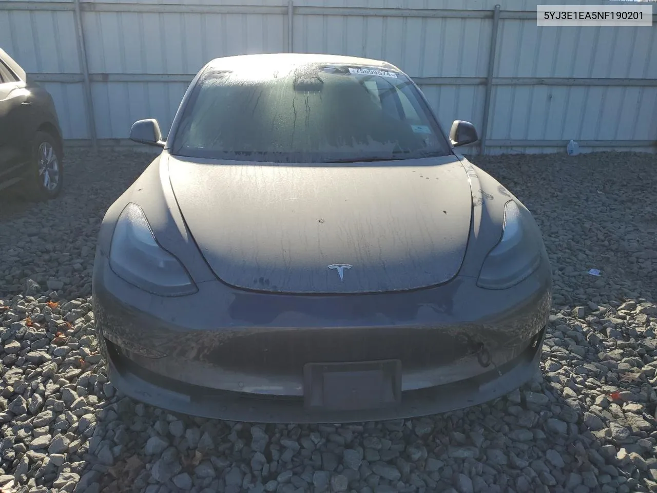 2022 Tesla Model 3 VIN: 5YJ3E1EA5NF190201 Lot: 75699574