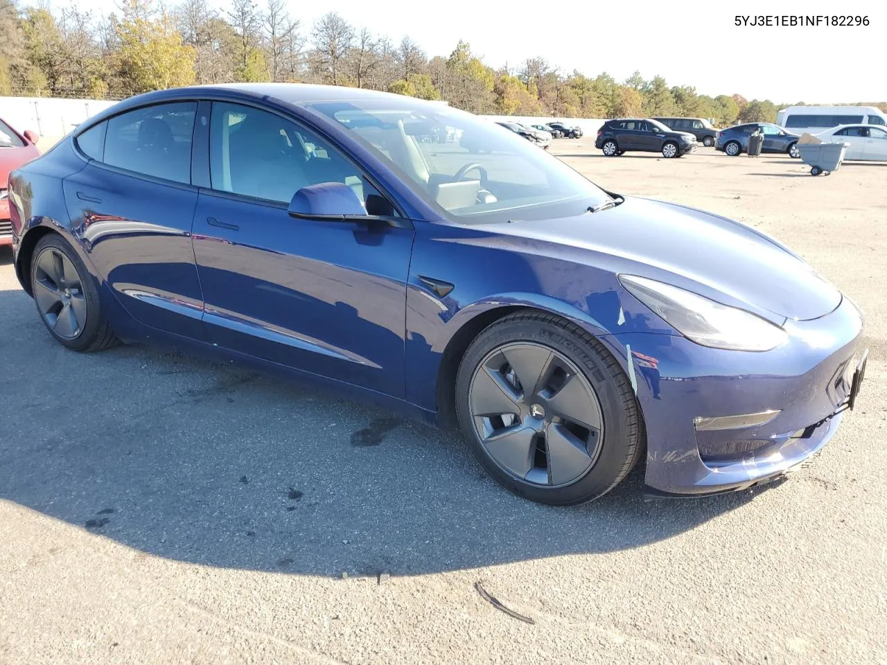 2022 Tesla Model 3 VIN: 5YJ3E1EB1NF182296 Lot: 75895084