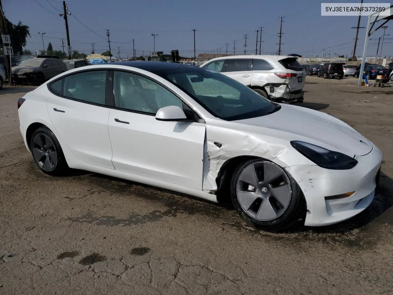 2022 Tesla Model 3 VIN: 5YJ3E1EA7NF373289 Lot: 75963824