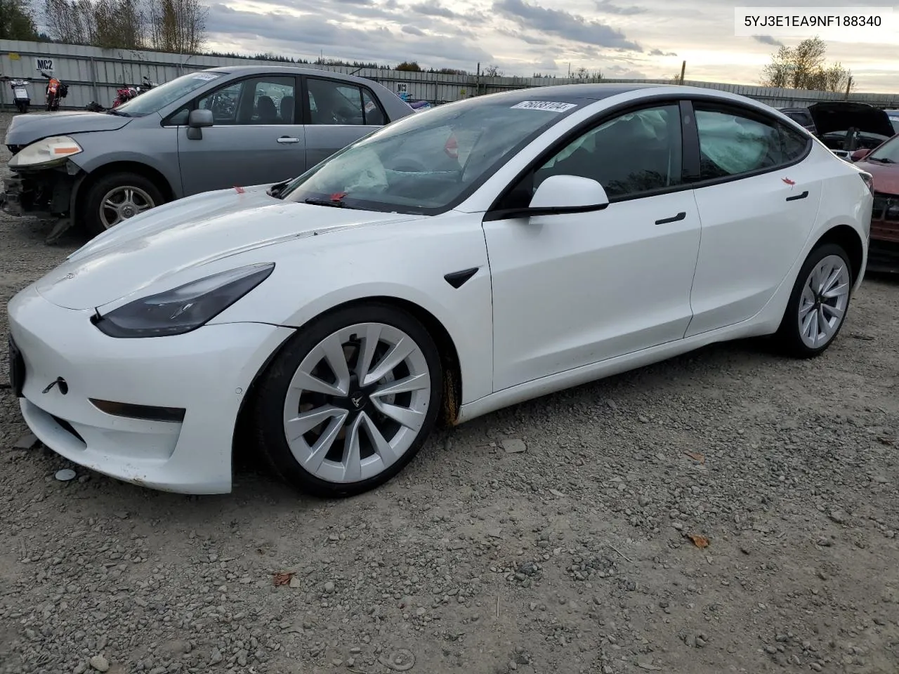 2022 Tesla Model 3 VIN: 5YJ3E1EA9NF188340 Lot: 76038104